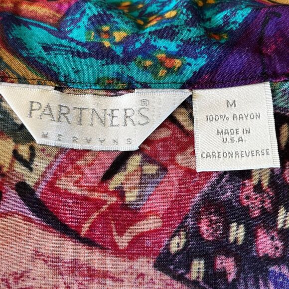 Vintage 90s Bold Abstract and Fruit Patterned Button Up - Picture 4 of 4